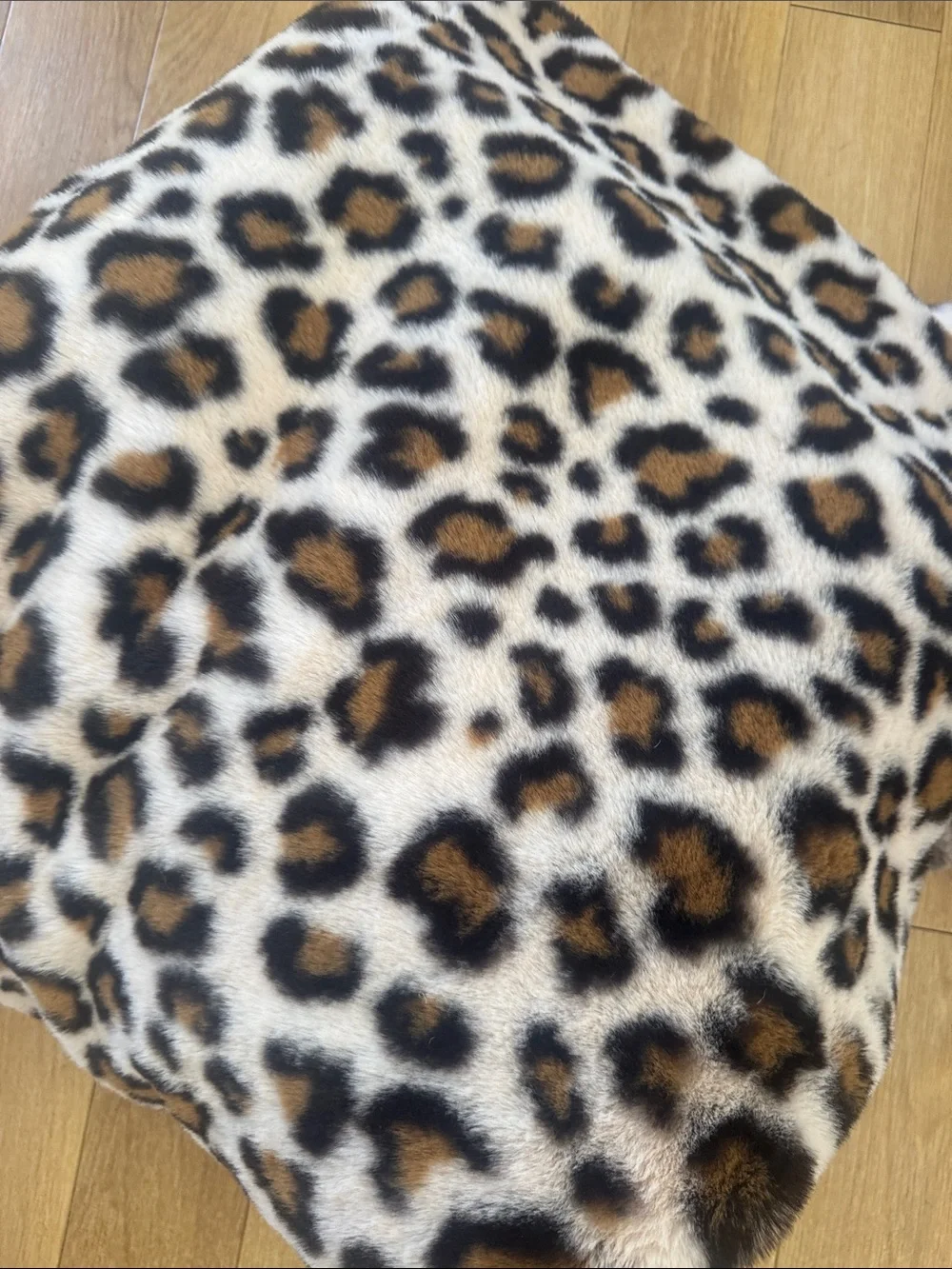 Anthropologie Chester faux fur leopard print throw blanket.
